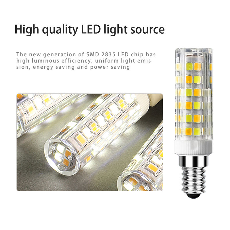 E12 E14 E17 LED Bulb High Brightness Threaded Ceramic Corn Lamp AC220V 5W-12W 3000-6000K Warm Yellow White Cool White No Flicker