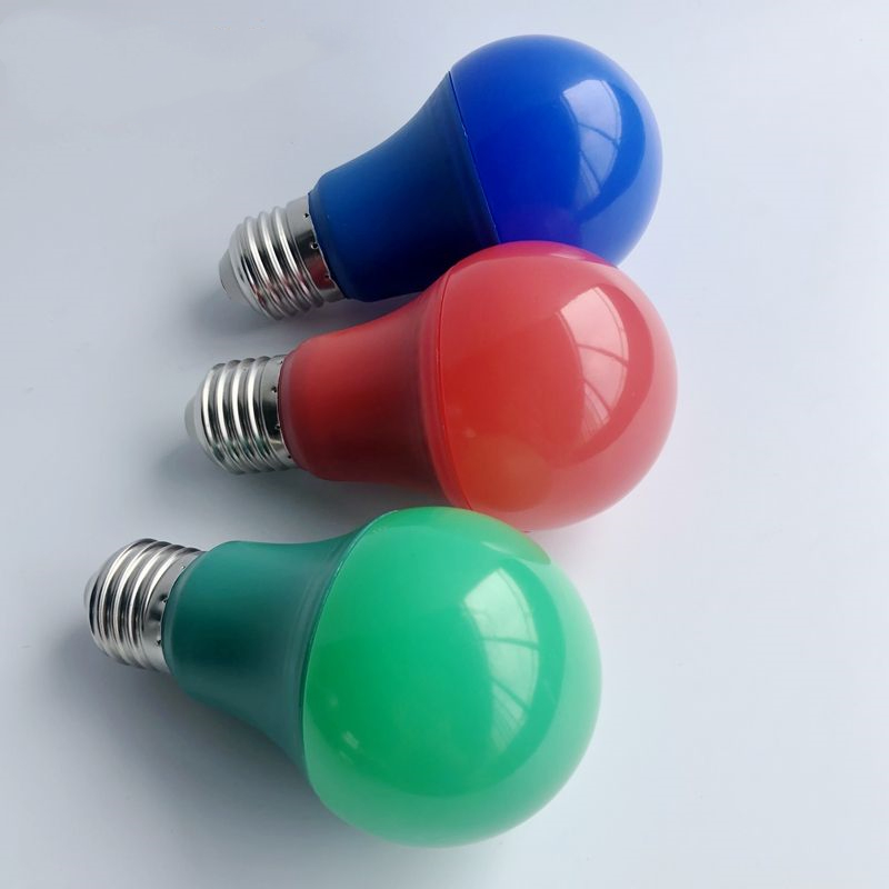 A60 Red Blue Green Color Bulb 220V 110V E26 E27 Christmas Decorate Foco LED Bulb