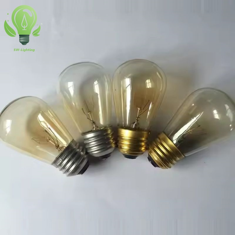 Incandescent LED Christmas Lamp C7 S14 E12 String Light Sets 12 Inch Spacing Faceted Bulbs