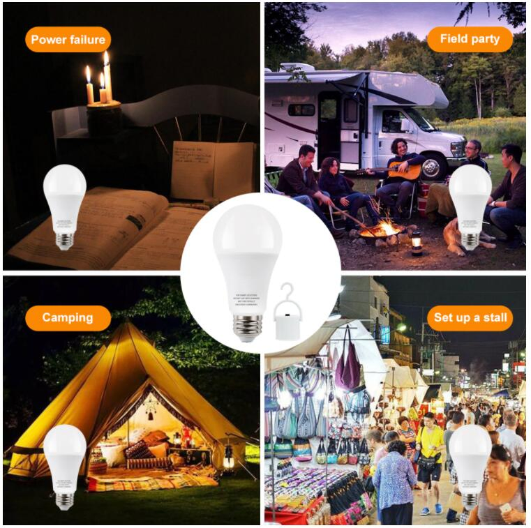 9W Rechargeable LED Emergency Bulb E26 E27 Charging Bulb Wireless