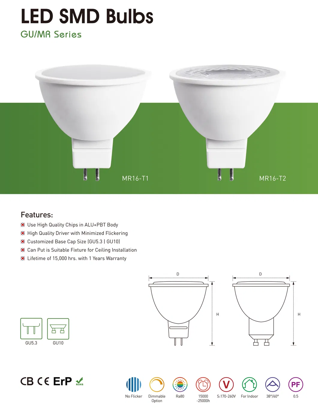 LED GU10 Lamp 5W Spotlight