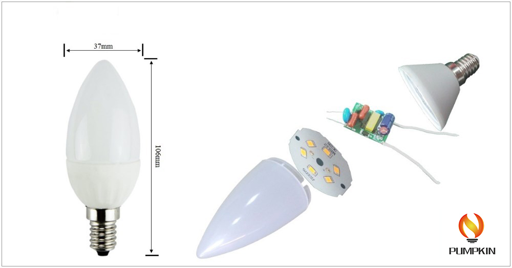 E14 E27 B22 E26 3W Bulb Light Lamp LED Candle