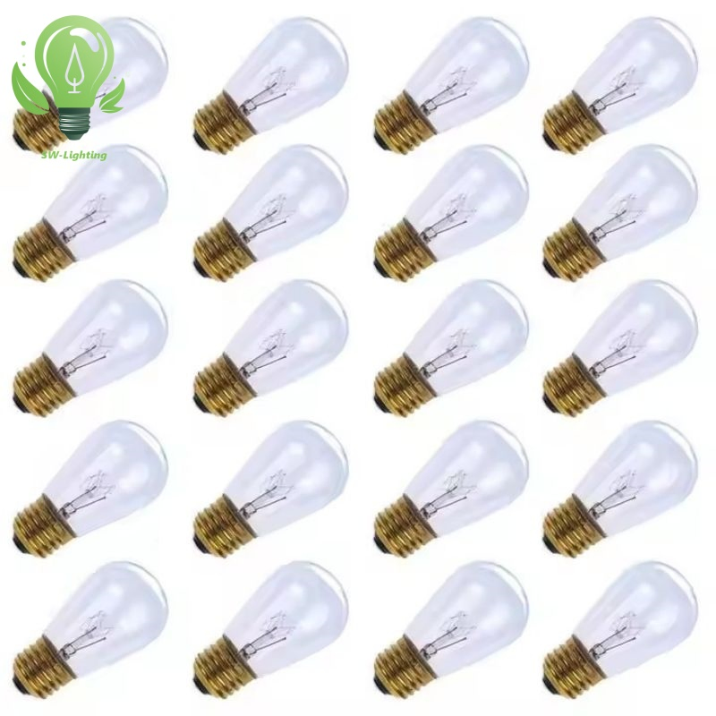 Incandescent LED Christmas Lamp C7 S14 E12 String Light Sets 12 Inch Spacing Faceted Bulbs