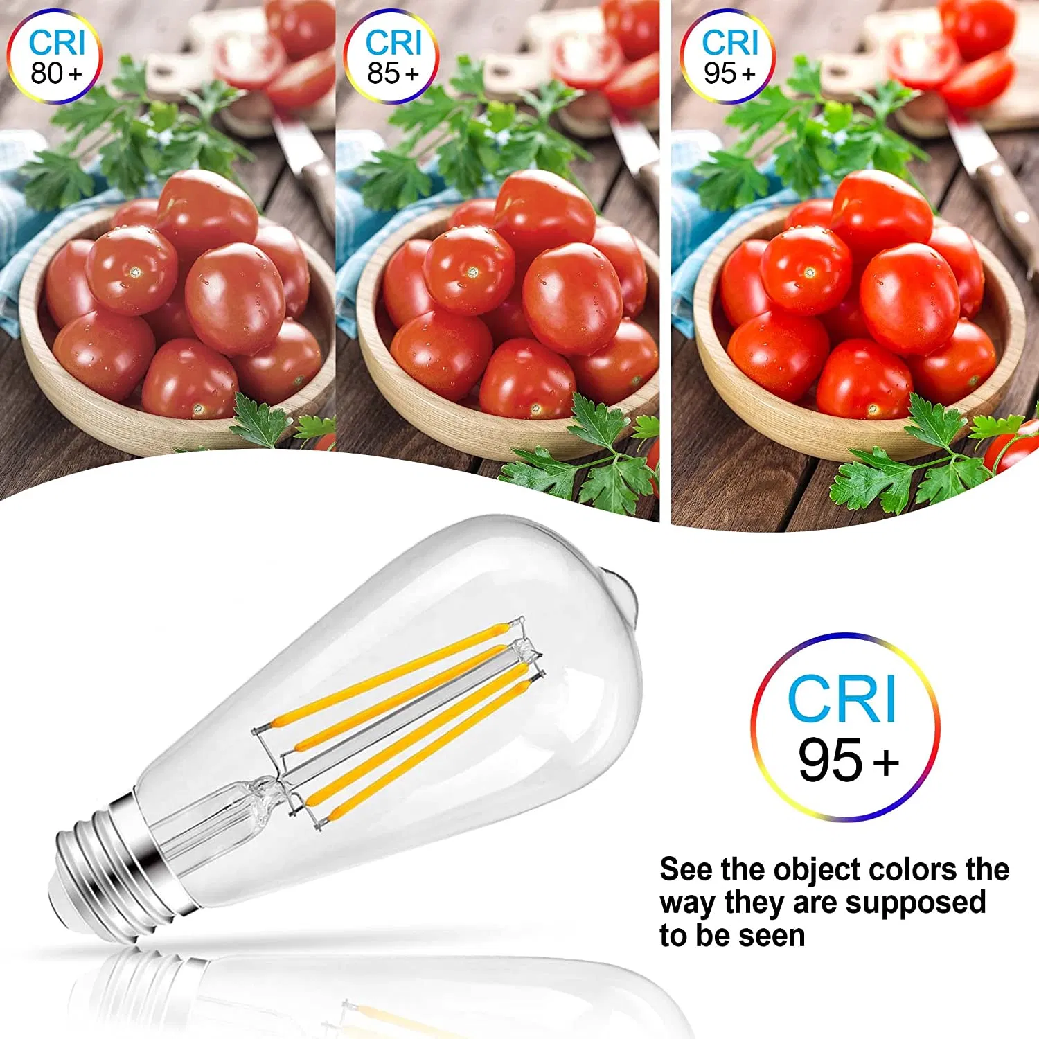 Hot Selling LED Filament Bulb 2700K Warm White, E27 Base, CRI 85+, Glass Style Great for Home, Bedroom, Office, Non-Dimmable