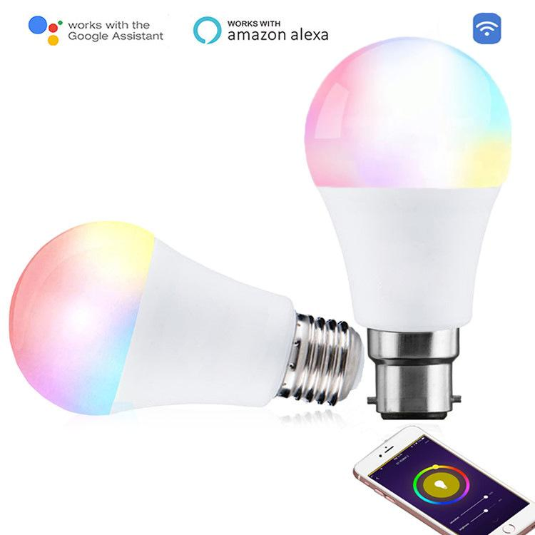 Smart Bulb 7W/9W Tuya WiFi Light RGB E26 E27 LED Lamp Voice Control Dimmable