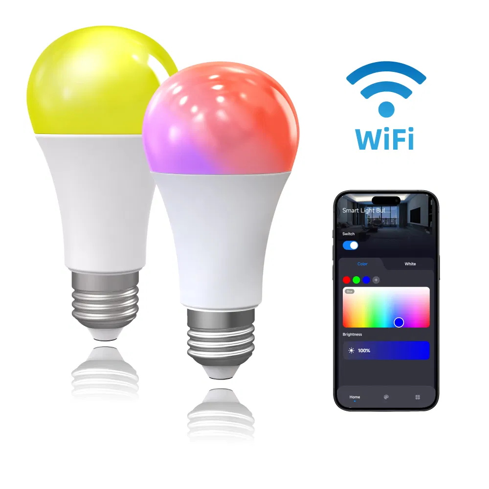 WiFi 9W Smart LED Light Bulb Rgbcw E27/E26/B22 Smart Living Control Bulb