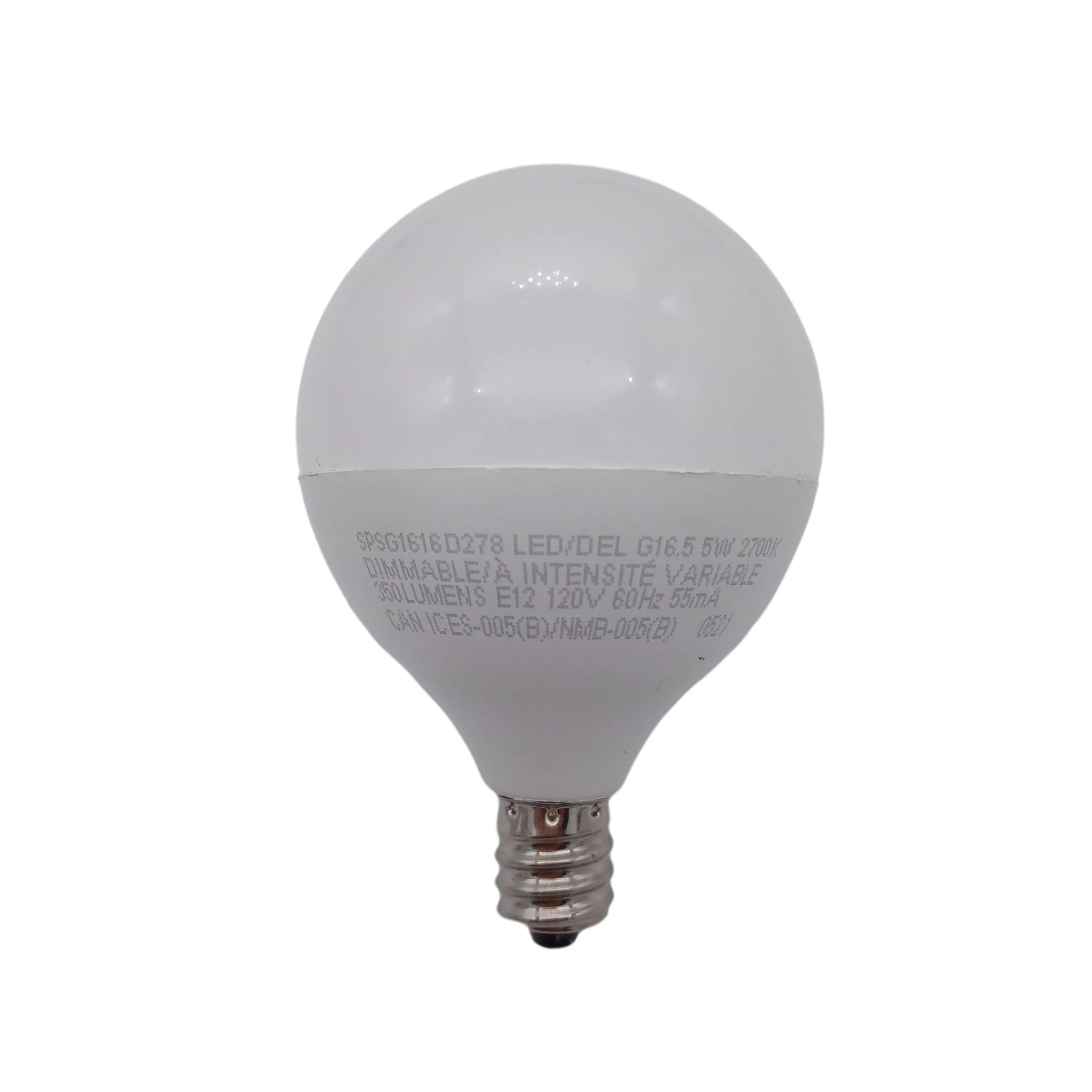 in Stock Fast Delivery G16.5 5W E12 2700K UL Listed Warm White LED Filament Lights Bulb