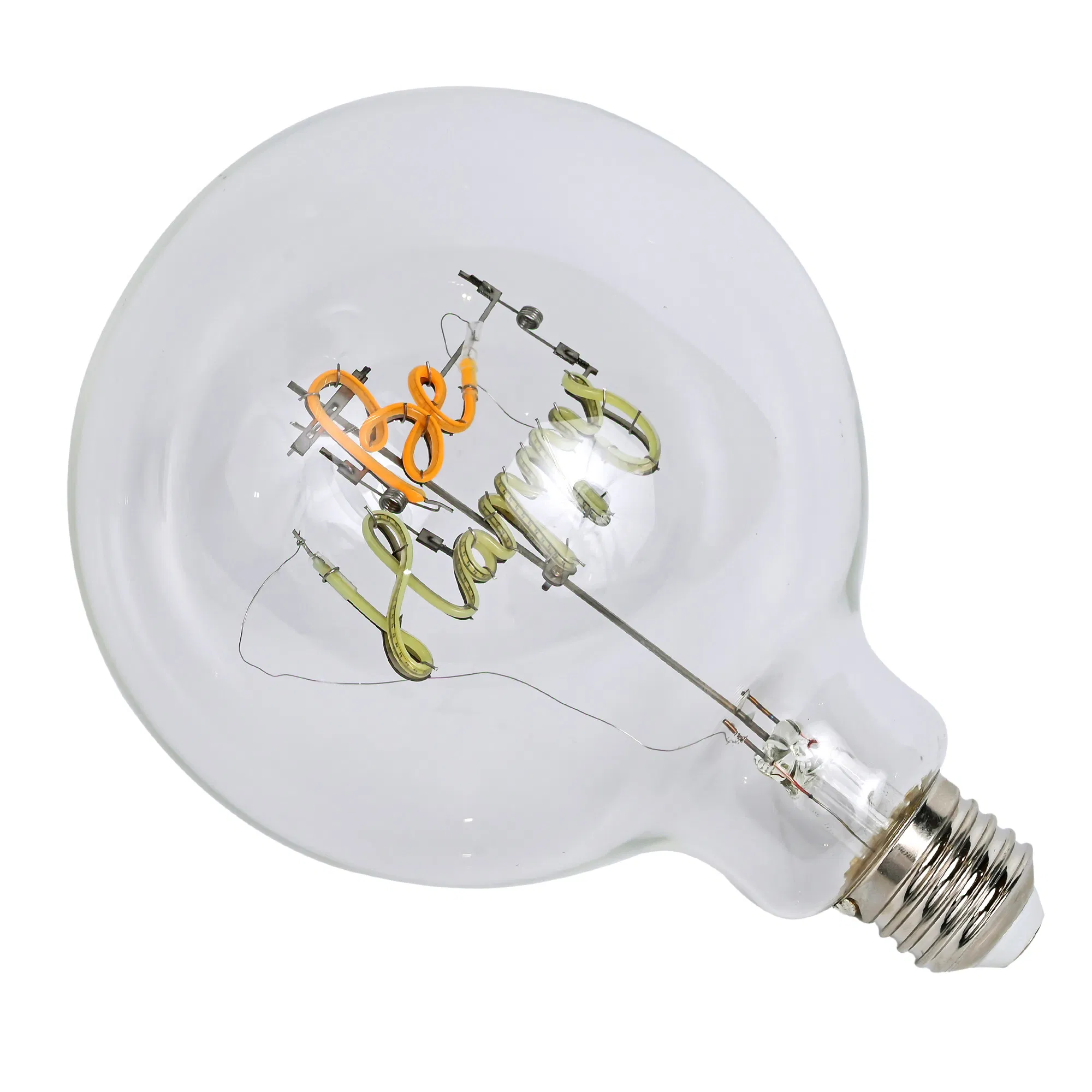 LED Filament Bulb Customizable Letter 2W Glass Clear Amber G125 Dimmable Decorative
