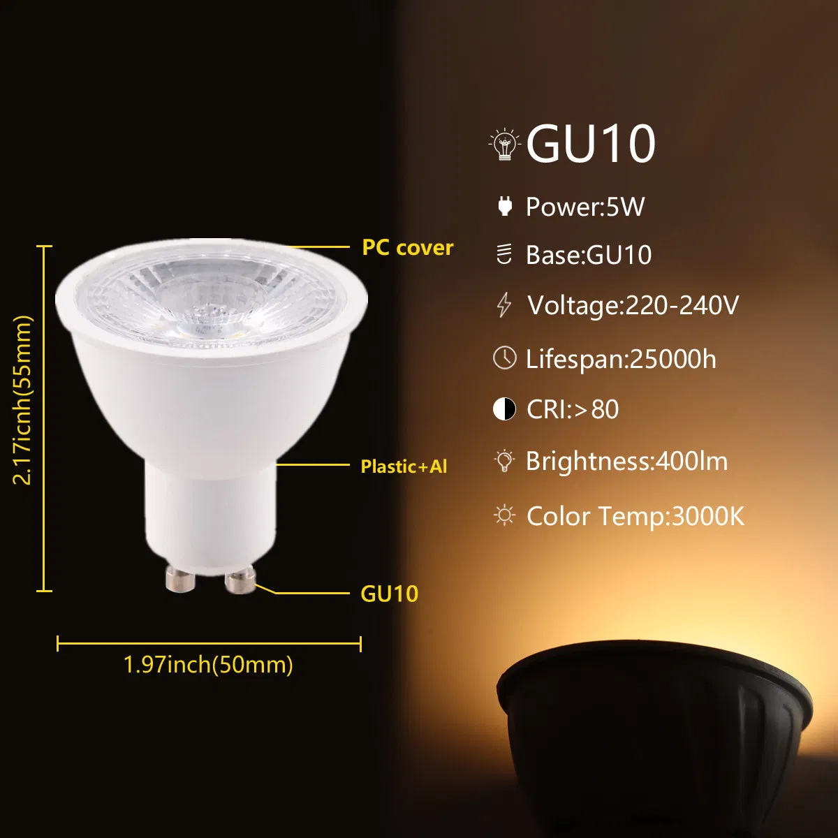 Factory Price LED Bulb Light MR16 5W 7W GU10 Gu5.3 COB 38 Degree LED Spotlight LED Lamp Bulb for Indoor Lighting with CE RoHS ERP