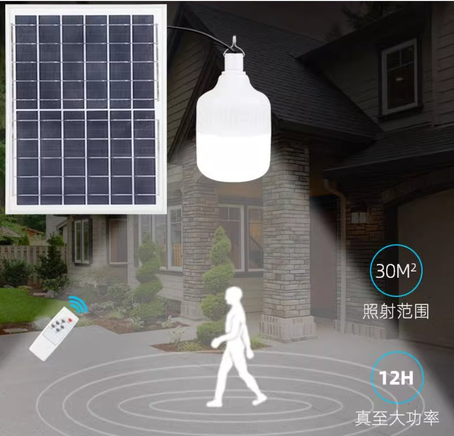 Portable Waterproof Outdoor Lamp 1 Solar Panel for 1/2/3/4 Solar LED Light Bulbs System