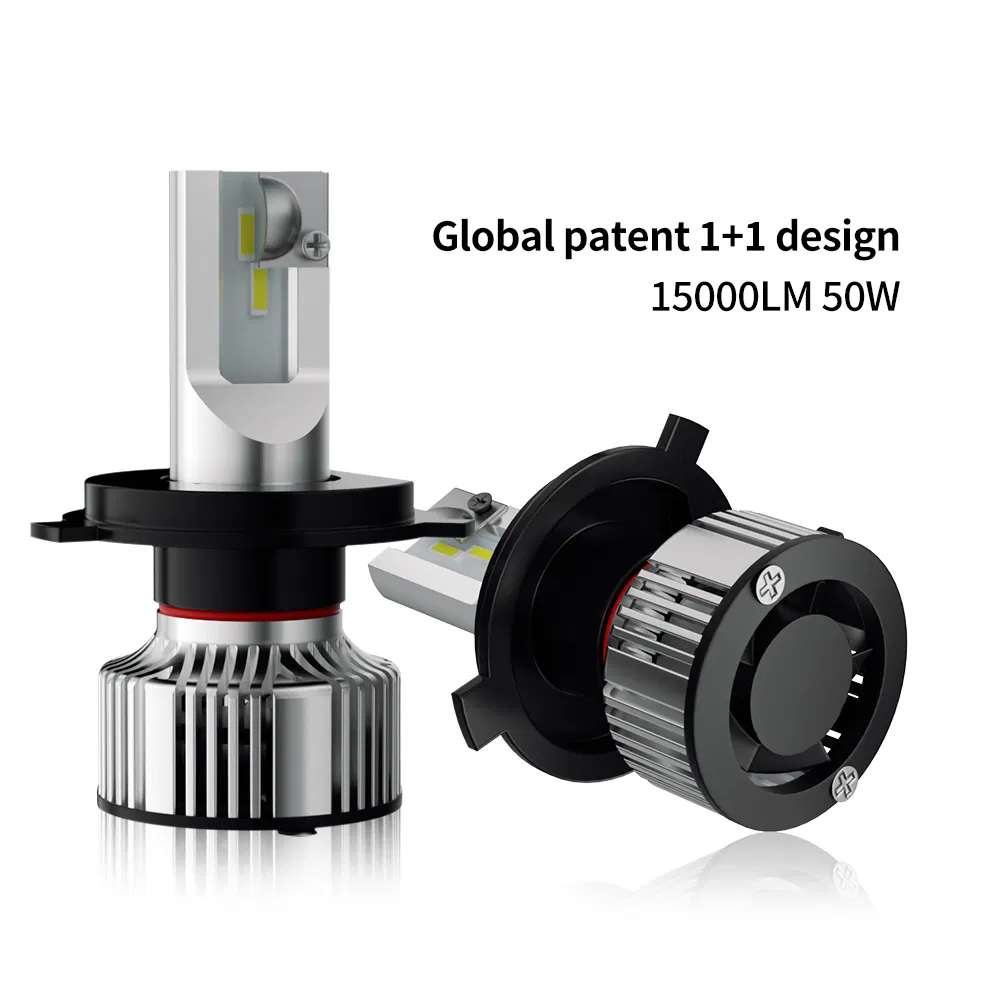 Fan Cooling Waterproof 5700K 6500K Super Bright F2 H4 Built-in Driver LED Car Headlight Bulb