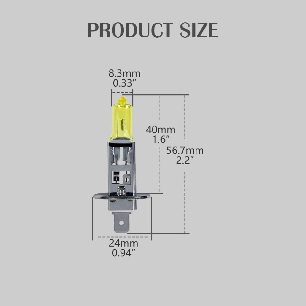 H1 White Halogen Headlight Fog Light Car Light Bulb
