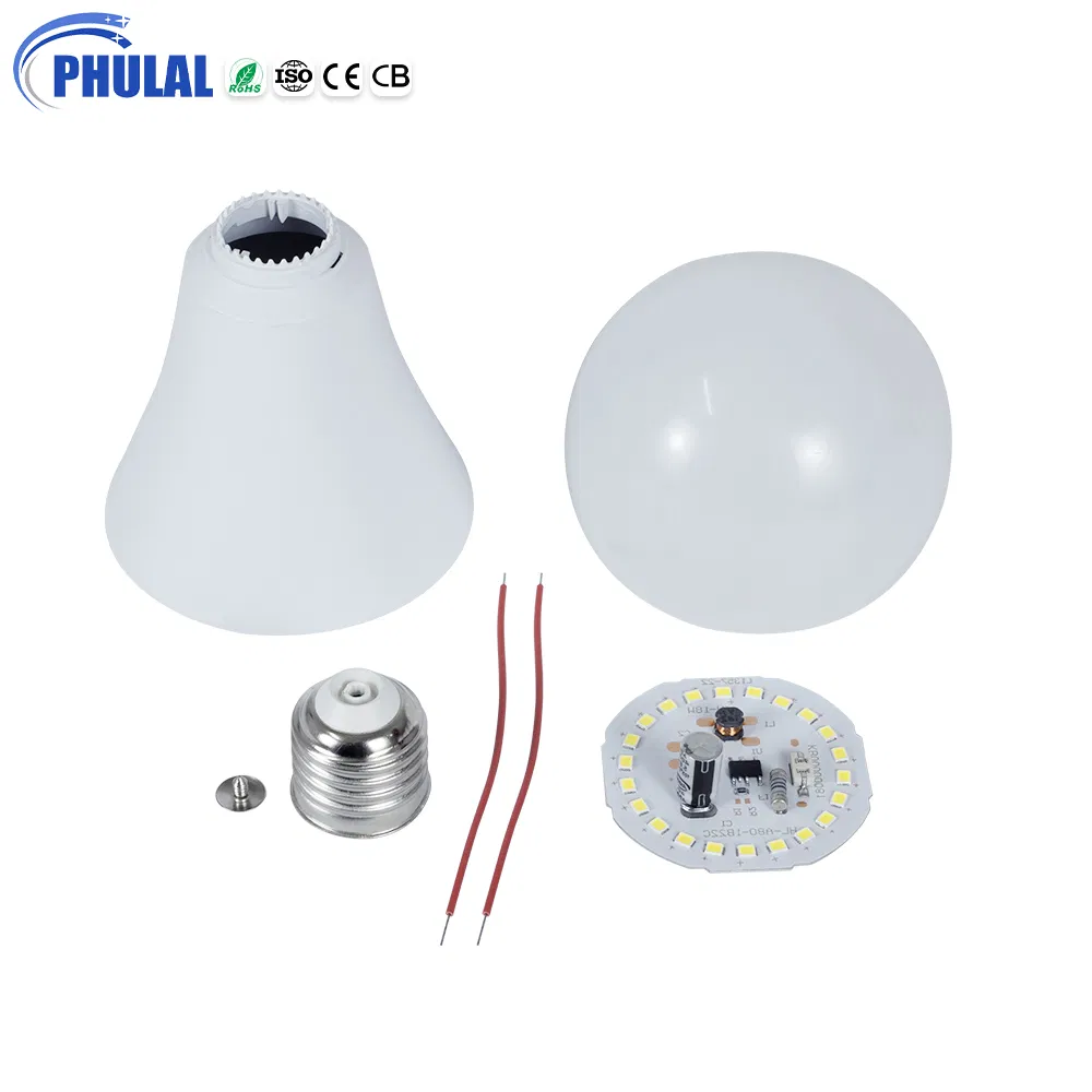 Phulal Factory SKD LED Bulb Parts Raw Material Direct Price 2 Years Warranty A Shape 5W-24W PP E27 B22 SKD LED Lighting Bulb