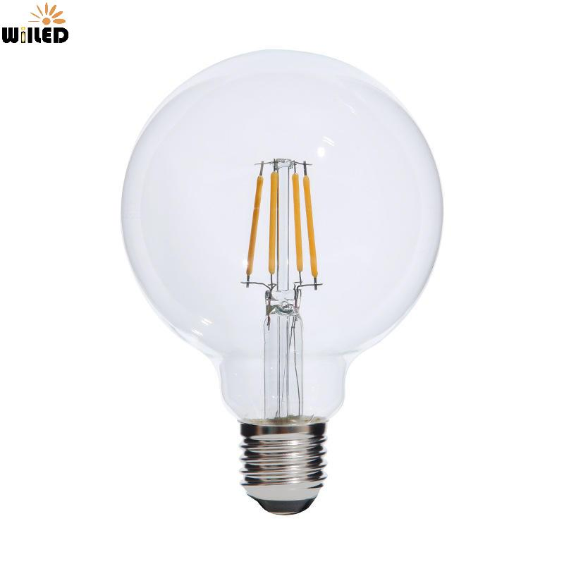 Clear Glass Globe LED Filament Light Bulb G80 G95 E27 E26 for High Power LED Lamp Light 4W 6W 8W 10W for Incandescent Replacements