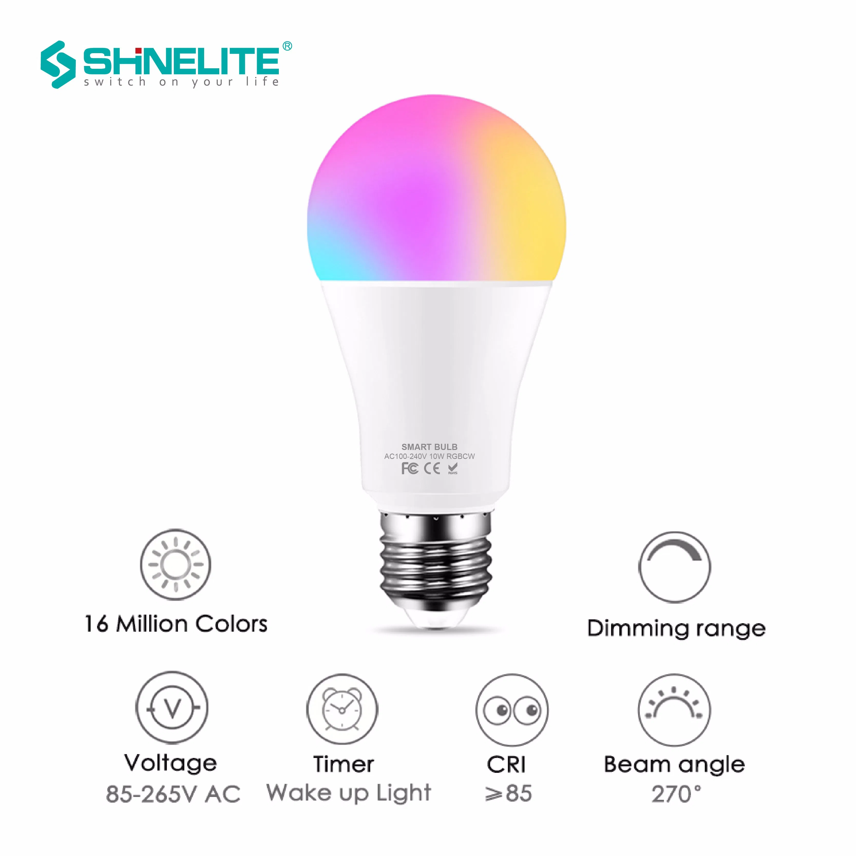 Hot Sale Smart 7W E26/E27/B22 RGB Smart WiFi LED Light Bulb