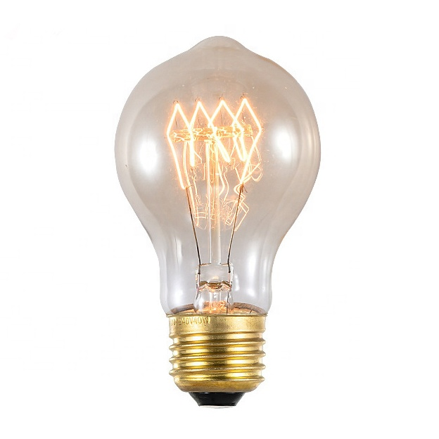 A60 110V 220V E27 40W Vintage Edison Incandescent Light Brass Glass Clear Amber Bulbs