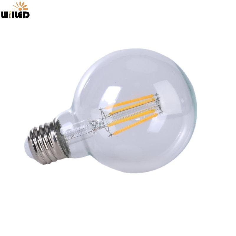Clear Glass Globe LED Filament Light Bulb G80 G95 E27 E26 for High Power LED Lamp Light 4W 6W 8W 10W for Incandescent Replacements