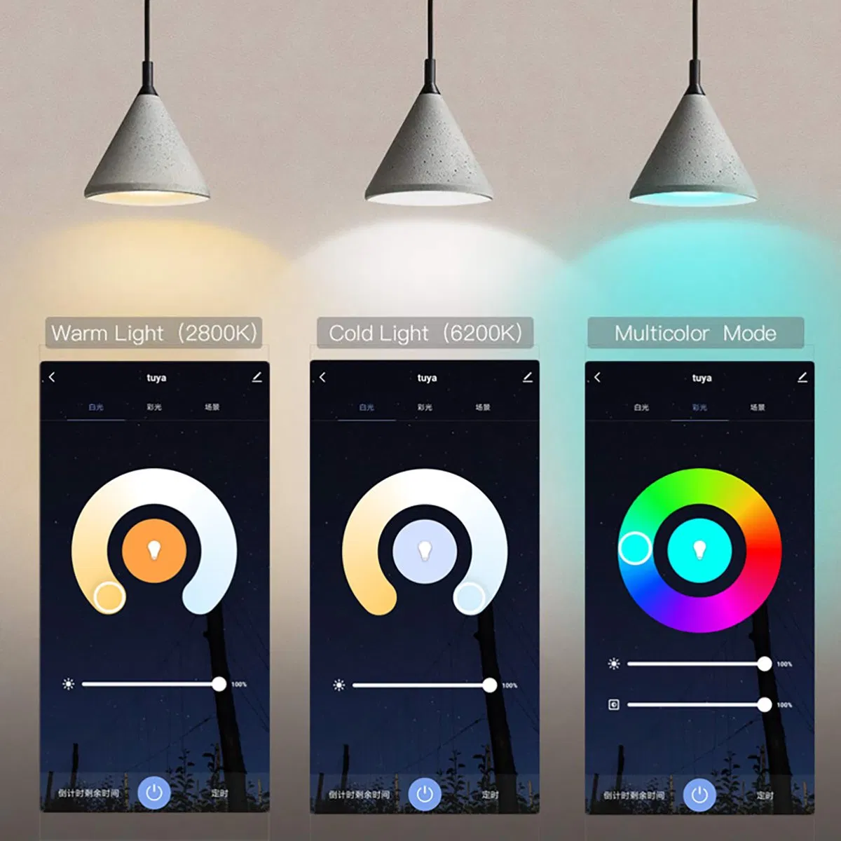 China Manufacturer LED Tuya A60 10W WiFi Rgbcw 85-265V Interior Smart Dimmable Bulb Work with Alexa Google Home