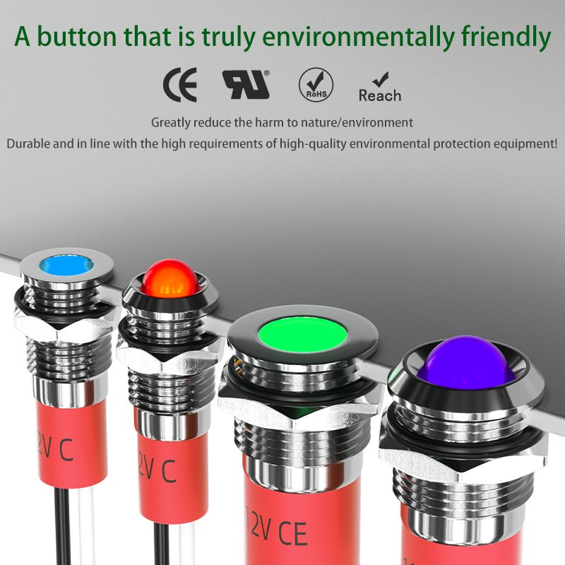 Hban 16-25mm Large Plane Metal Pin Terminal Signal Light IP67 with UL Certification