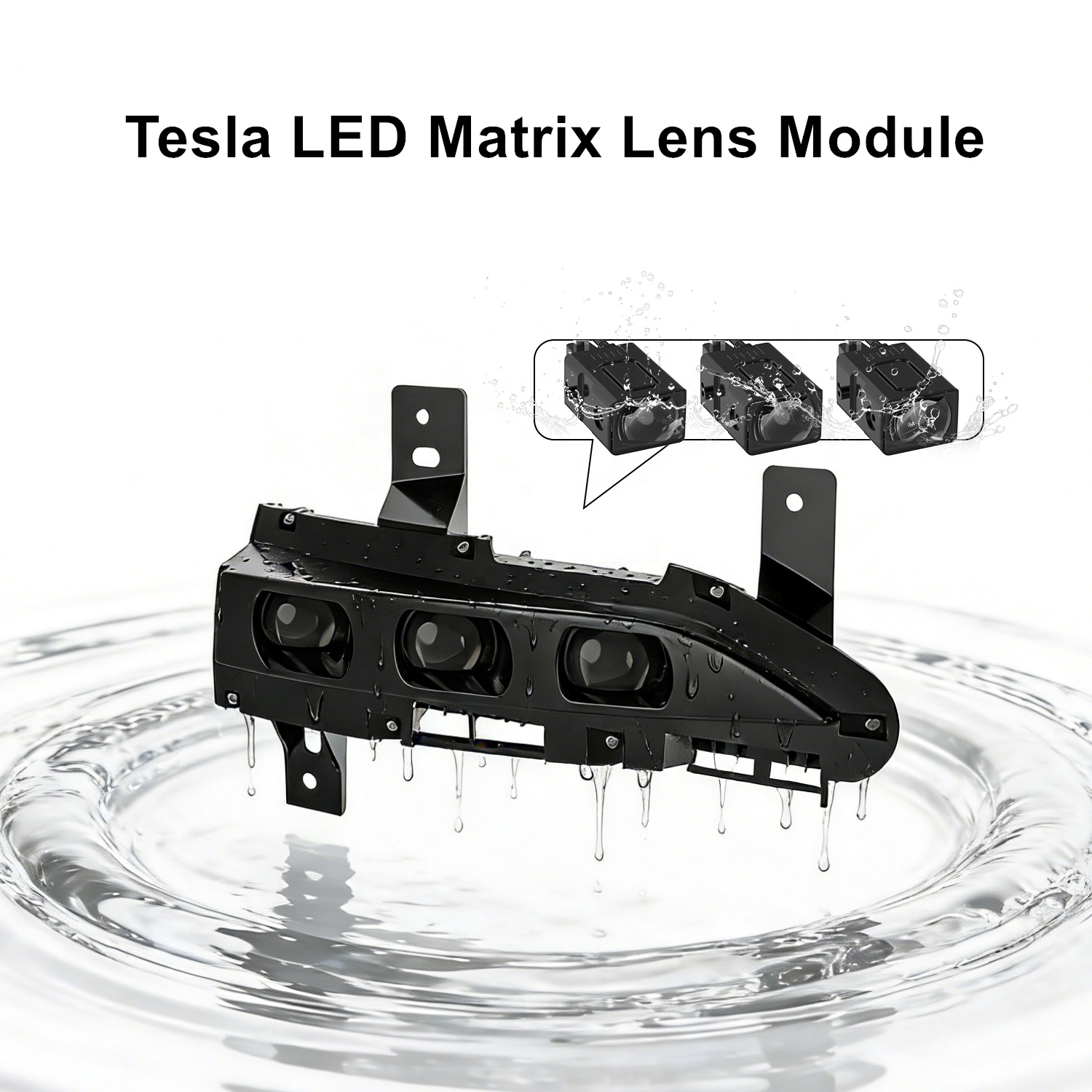 Lanseko New Perfect Fit Easy Installation Replacement Super Bright LED Fog Light Matrix Lens Module Head Lights For Model Y/3