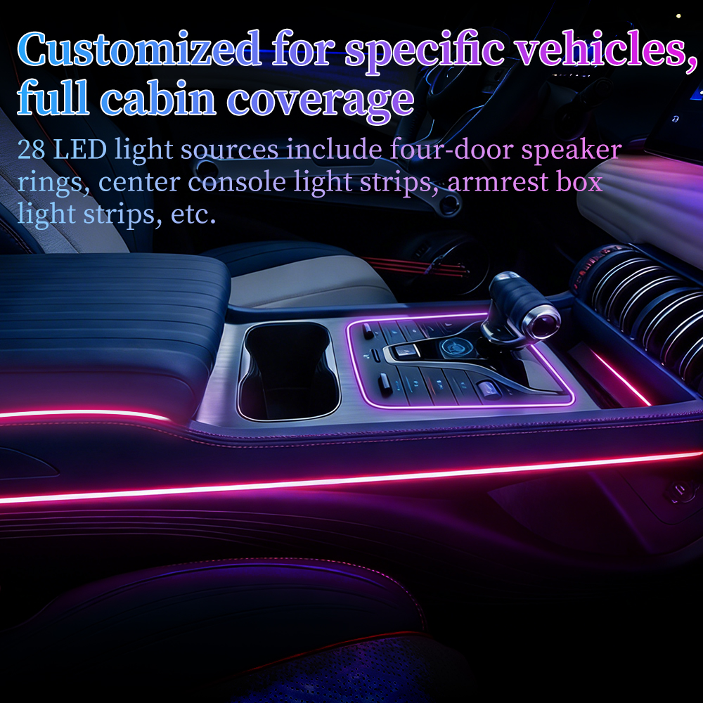 28 LED RGB 12V 10W Interior Ambient Light Kit for BYD ATTO3 2022-2024 | APP &amp; Voice Control | Non-Destructive Installation