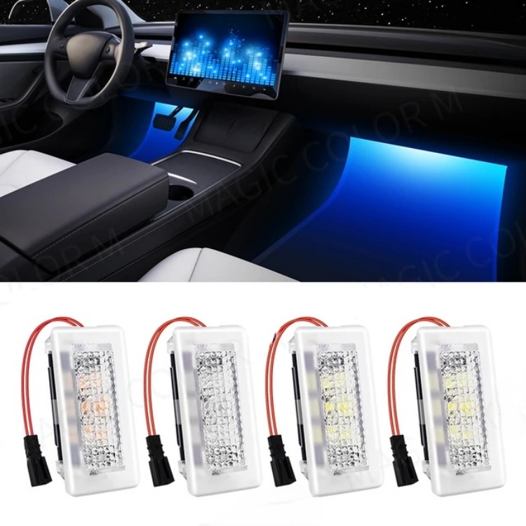 For Tesla Led Interior Ambient Light 5 Colors Plug Replacement Glovebox Door Welcome Trunk Foot Atmosphere Light for Model 3 X S
