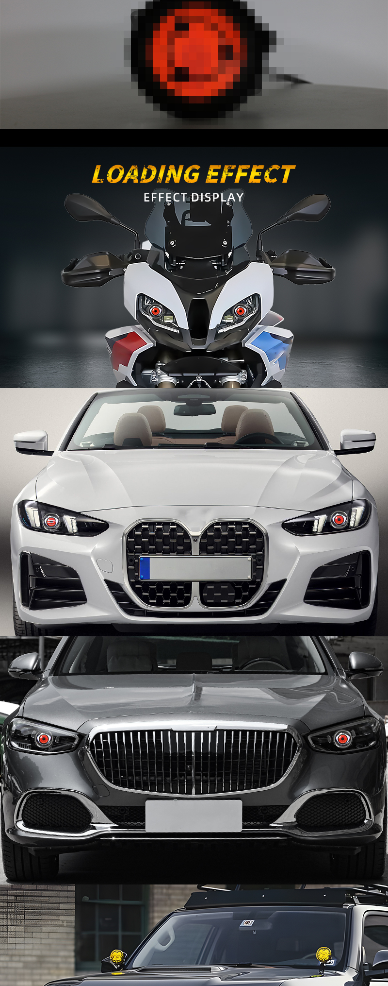Hot Sales 12V-36V Dynamics 7 Modes Remote Control Demon Eye Car Devil Eyes Headlights System Other Car Light Accessories