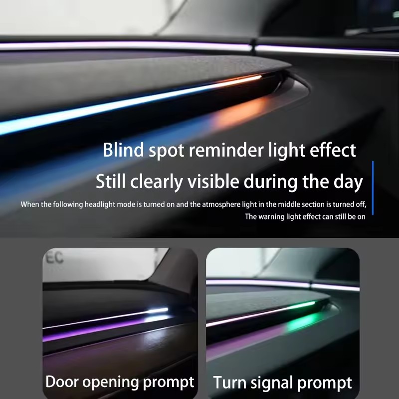 2025+ Tesla Model Y Juniper BSD Smart Atmosphere Light Car Center Console Auto Interior Lighting with Blind Spot Monitoring
