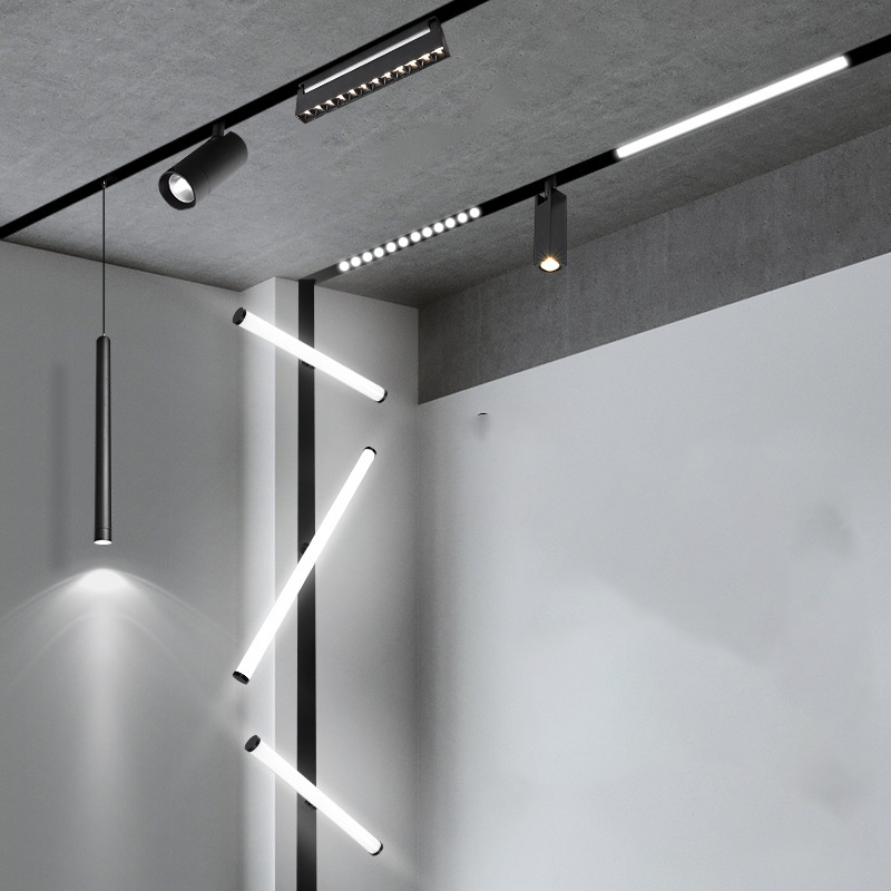 Modern LED Track Light Indoor Recessed Aluminum Body 48v Magnetic for Home Commercial Use