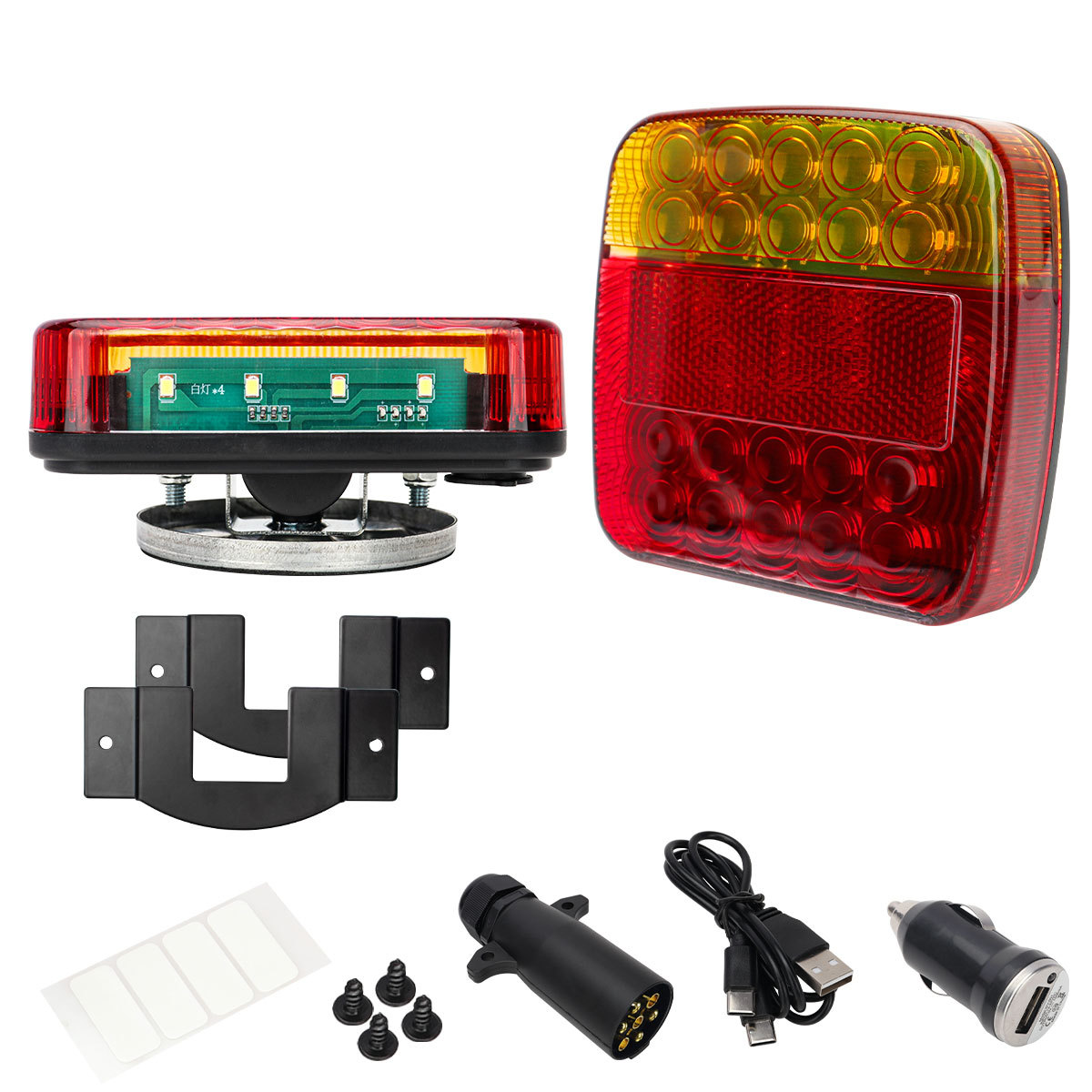 New Universal Aluminum Alloy Waterproof LED Wireless Magnetic Trailer Light Kit Truck Tow Warning Auto Exterior Lighting