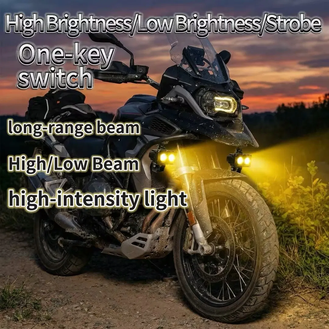 Customizable Yellow and White LED Road Lighting for Motorcycles