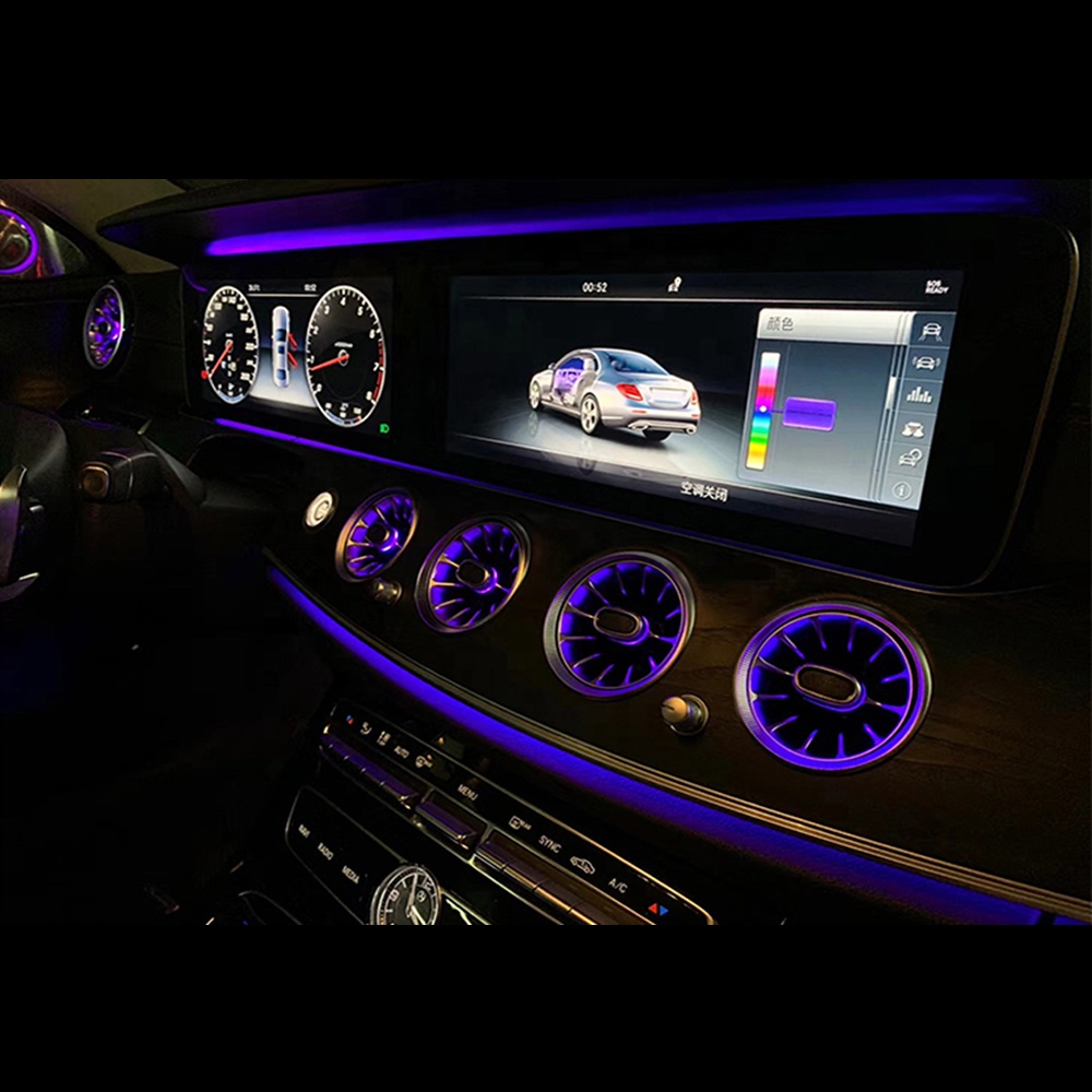 64 Colors Turbine Air Vent Air Outlet Multicolor Ambient Light for Mercedes-Benz E-class W213 E-coupe W238