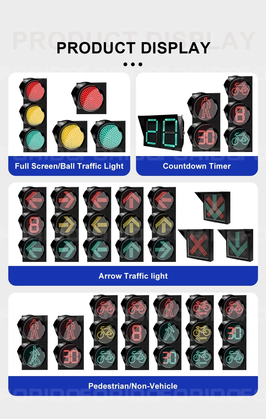 Energy-Efficient 400mm LED Traffic Light with Die-Cast Aluminum Housing