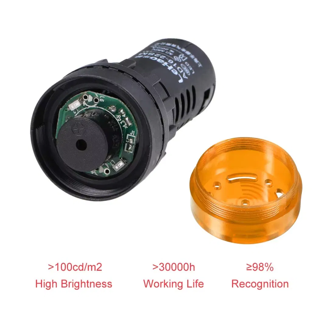 Ad16-22sm 22mm AC/DC 12V24V110V220V Red/Green/Yellow LED Buzzer Flash Alarm Signal Indicator Light
