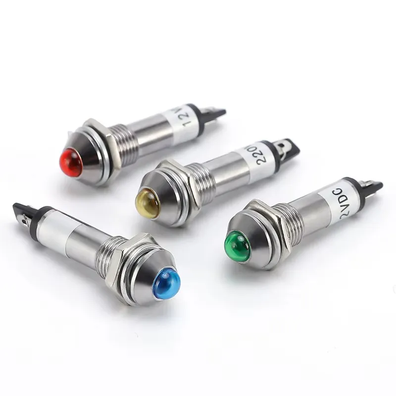 8mm Xd8-2 LED Equipment Signal Light Round 12V/24V/220V Metal Indicator Lights