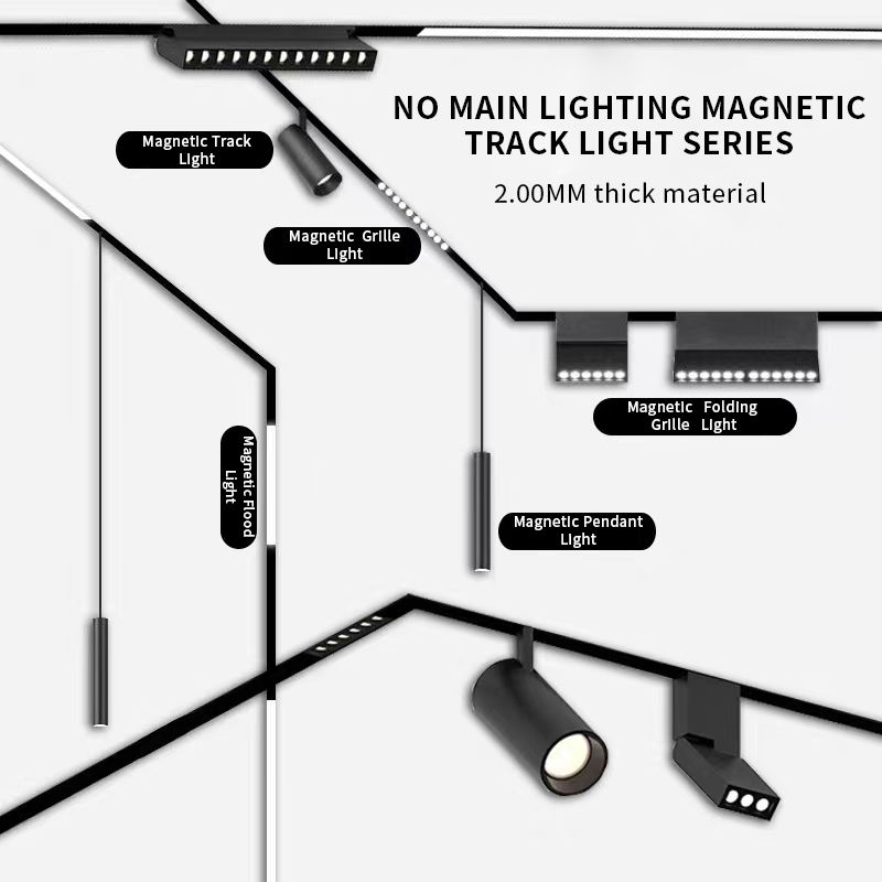 Modern LED Track Light Indoor Recessed Aluminum Body 48v Magnetic for Home Commercial Use