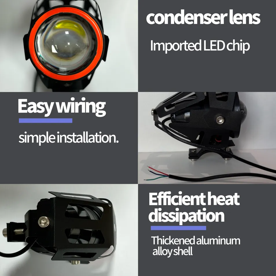 High Power Universal LED Modified Light with Angel Eye Flash for Motorcycle & E-Bike