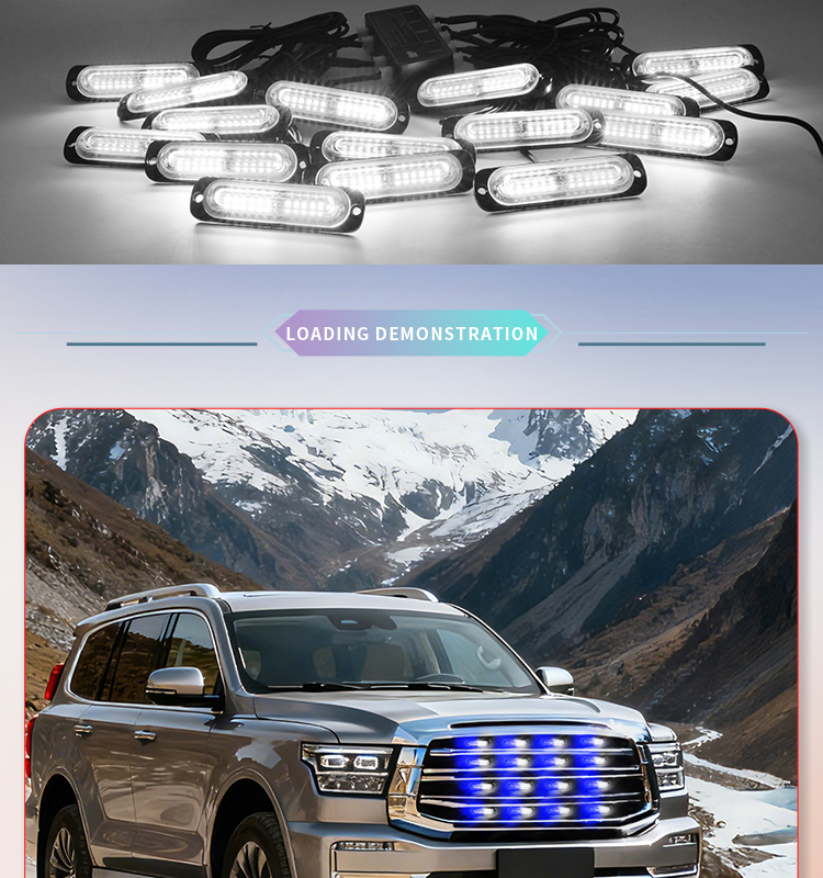 OEM Car Grille Light Wireless Remote Control Waterproof LED Daytime Running Light for Global Vehicle Models Customizable