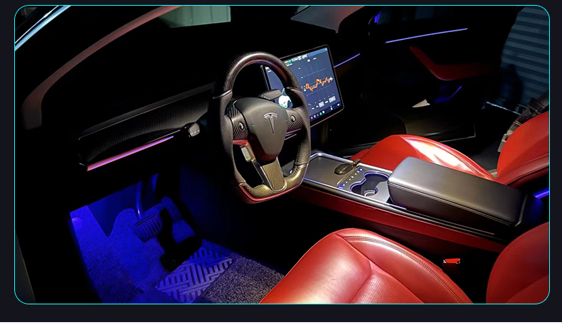 2022 Hot-selling Model Suitable for Tesla Car Interior Environment Laser Engraving Ambient Light