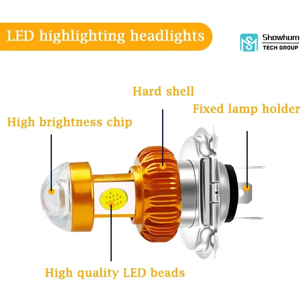 Ultra High Brightness Motorcycle LED Lens Spotlights H4 Three Claw Motorcycle Lights Electric Vehicle LED Headlights