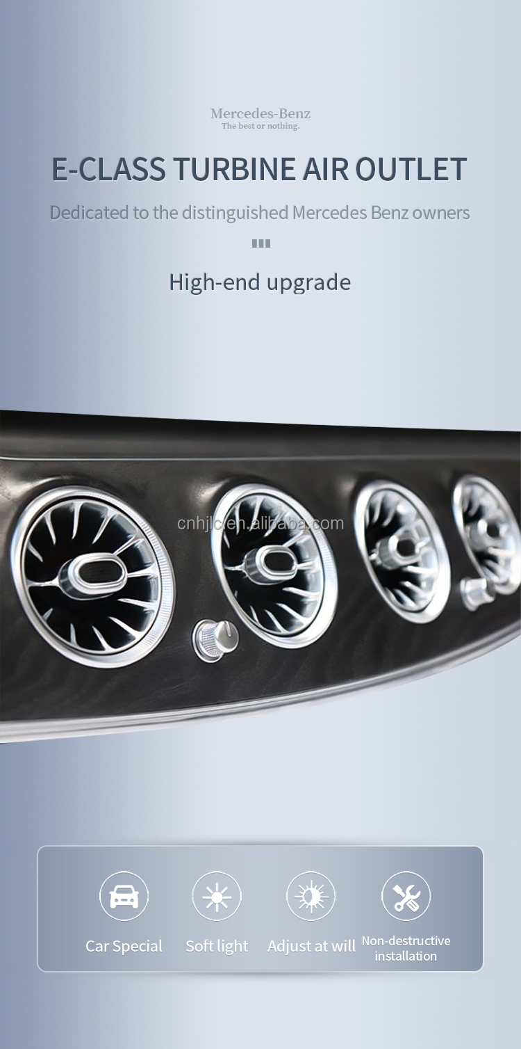 64 Colors Turbine Air Vent Air Outlet Multicolor Ambient Light for Mercedes-Benz E-class W213 E-coupe W238