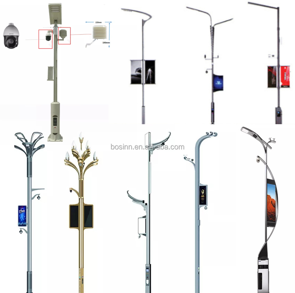 Smart Street Lights Urban Avenue 5g Pole City Brain Road Lamp Intelligent Electric Vehicle Charging Pile Screen Camera