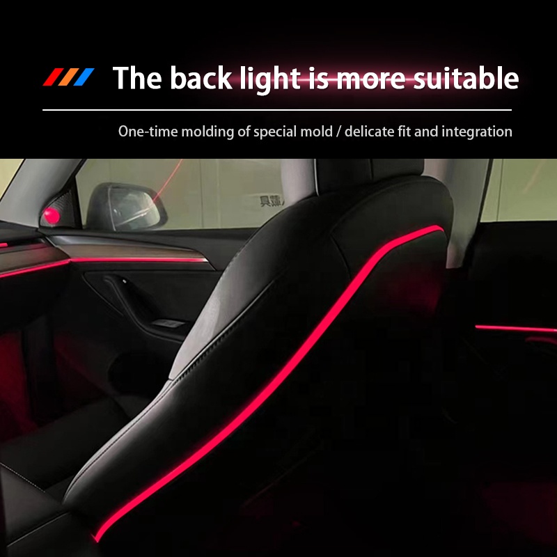 Hot Sale Led Ambient Light Car Atmosphere Lights Laser Engraving Style 128 Color Ambient Light for Tesla Model 3