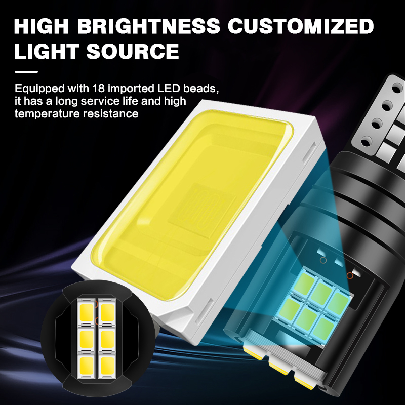 Raych High-Performance 2W 500lm T10 Small Light Energy-Efficient LED Side Marker Light with 18 SMD 2016 Chips for Vehicle Lighting