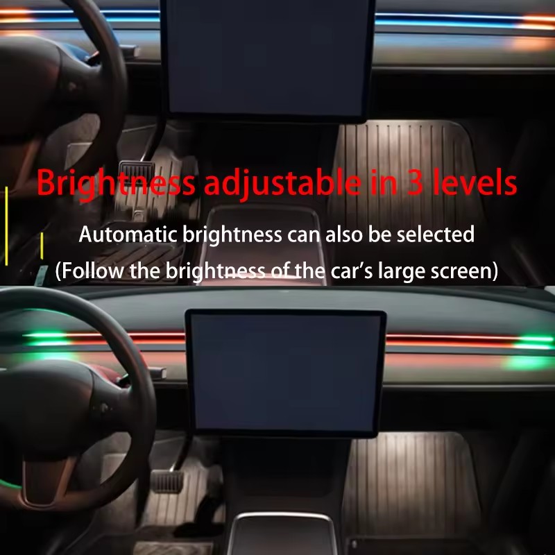 2025+ Tesla Model Y Juniper BSD Smart Atmosphere Light Car Center Console Auto Interior Lighting with Blind Spot Monitoring