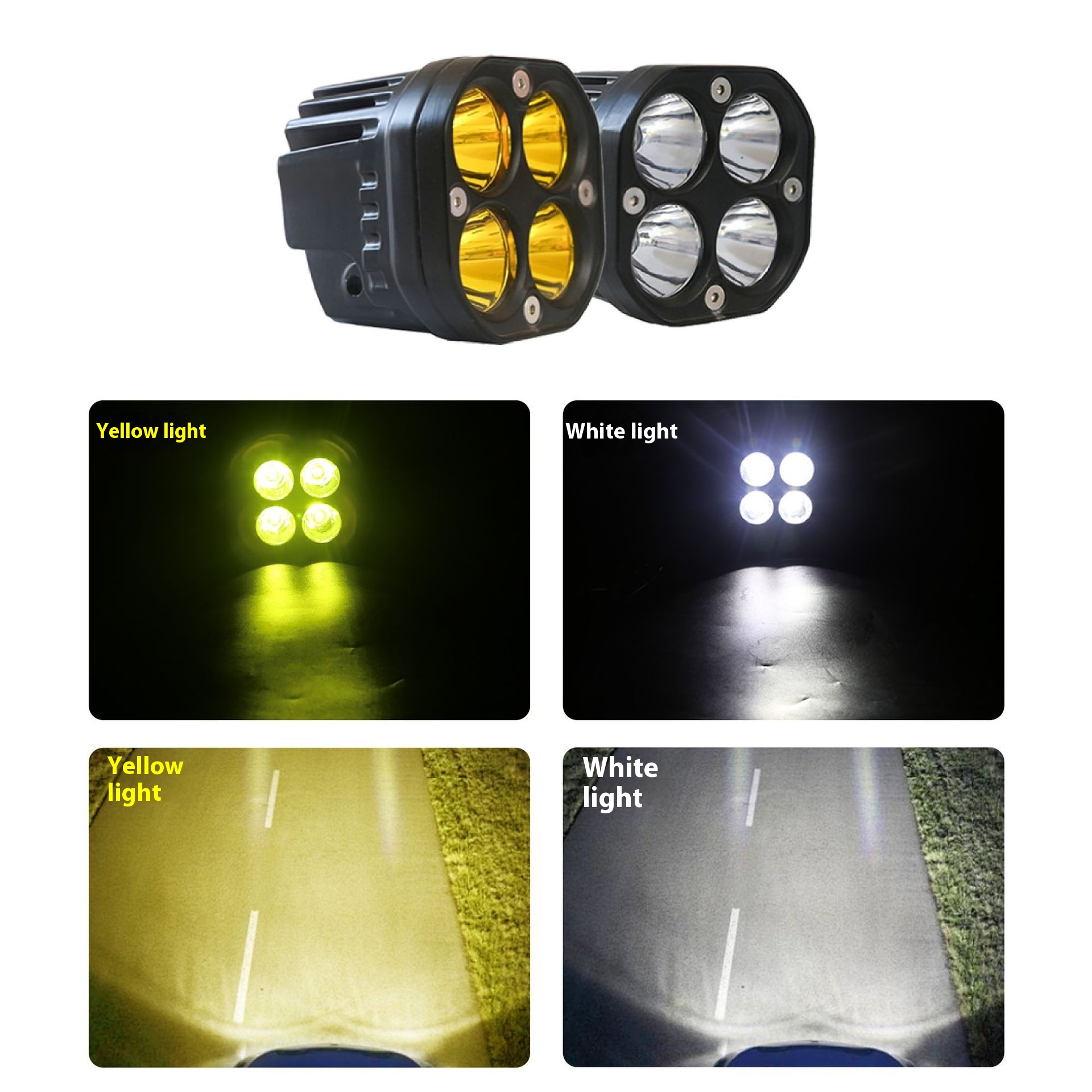 Cross-Border Four-Leaf Clover Spotlight Modification for Motorcycles and Cars Off-Road Electric Vehicle Lighting System