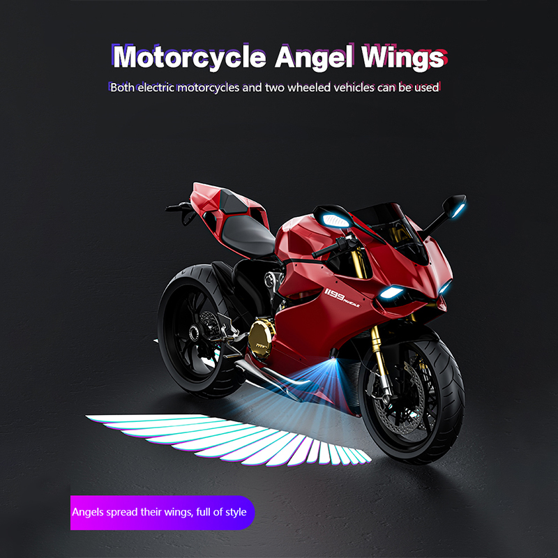 Factory Accessories Car Motorcycle Angel Wings Electric Vehicle Welcome Light Ambient Light Modified Atmosphere Decorative Lamp