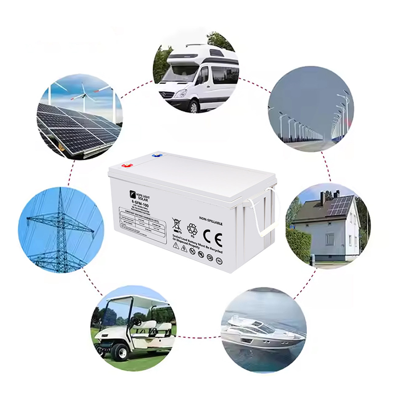 Solar Battery Gel 12V 100ah 200ah 250ah Lead Acid Battery System Use