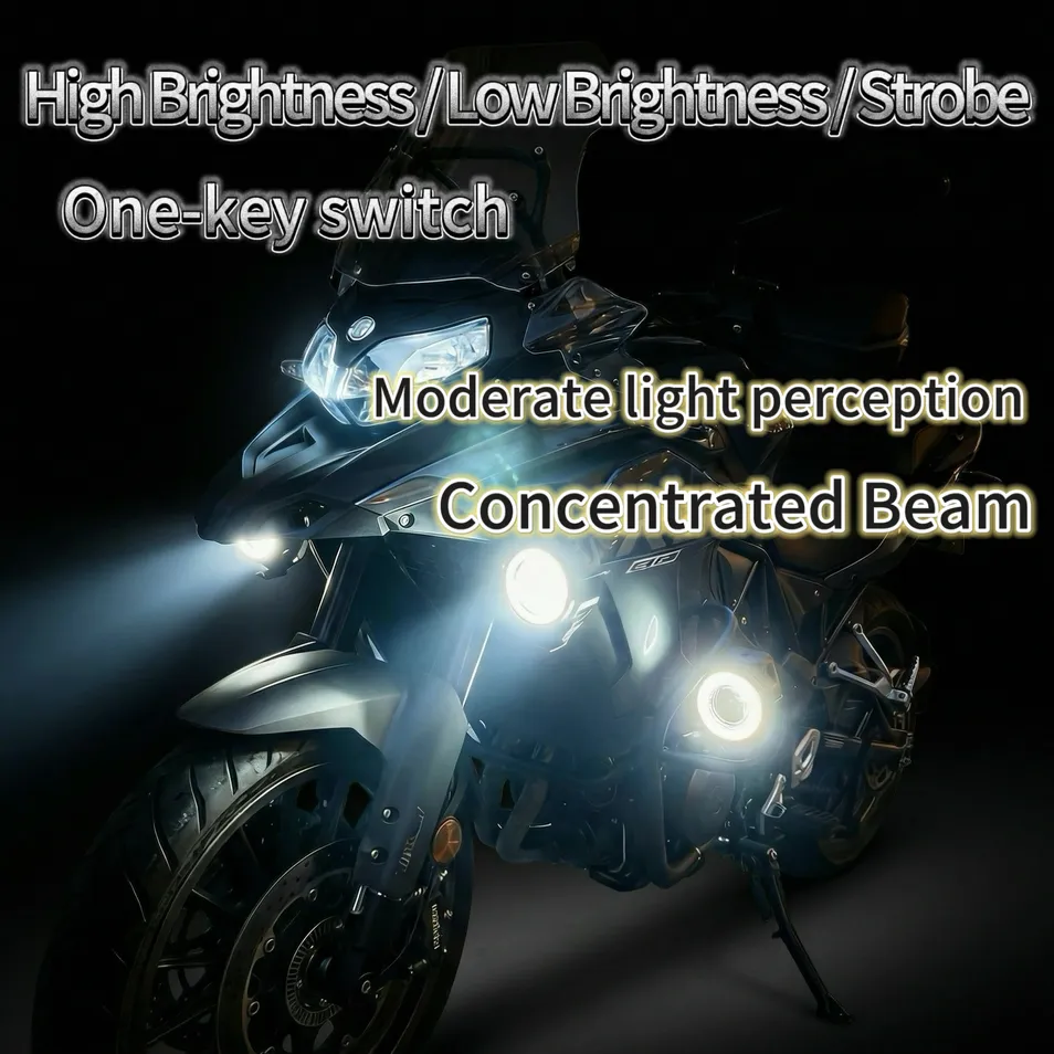 High Power Universal LED Modified Light with Angel Eye Flash for Motorcycle & E-Bike