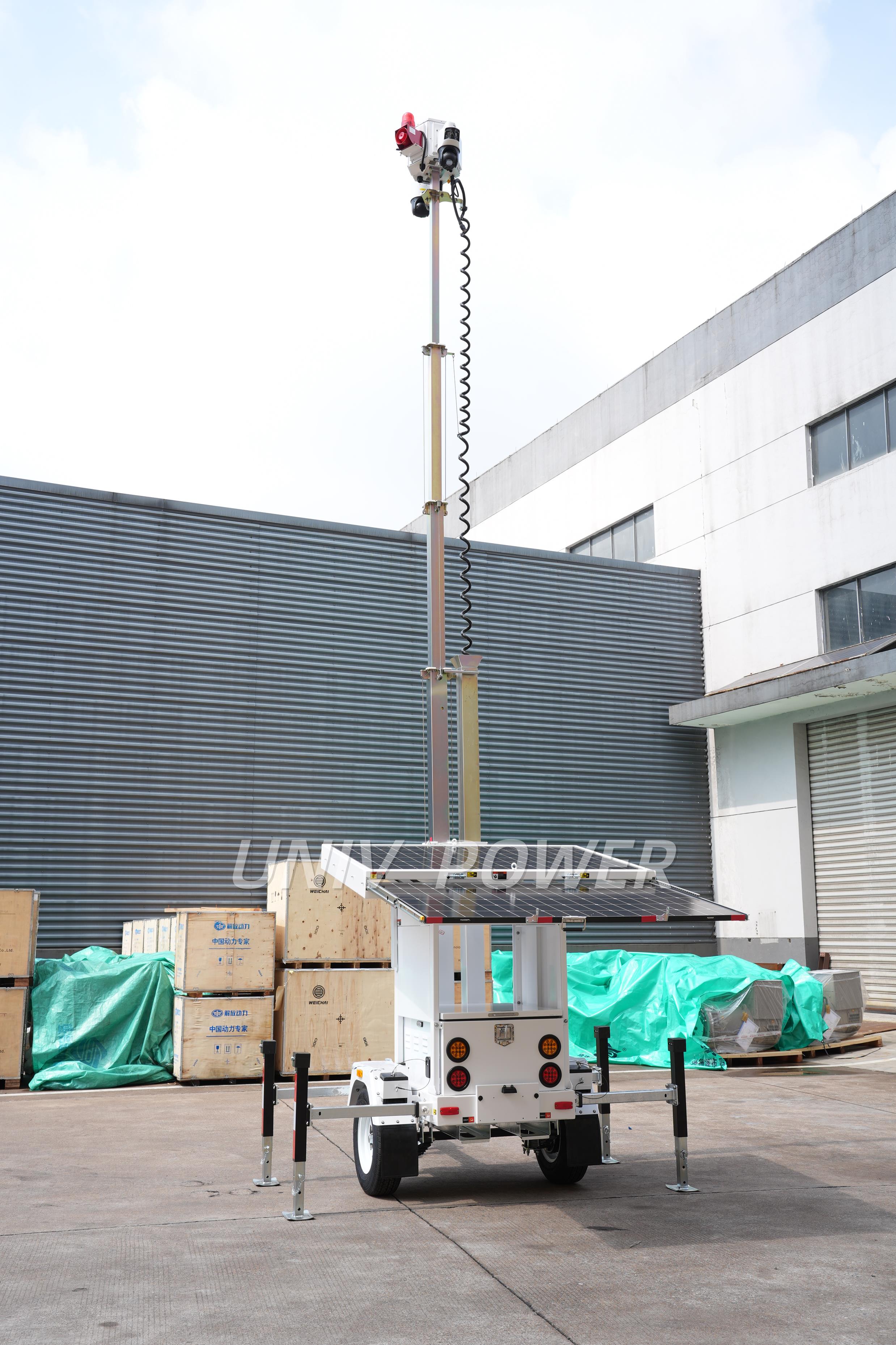Heavy Duty Autonomous 2026 Outdoor Mobile CCTV Light Tower Solar Block Color for Night Lighting